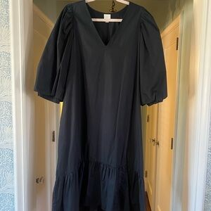 a new day Black Puff Sleeve Midi Dress